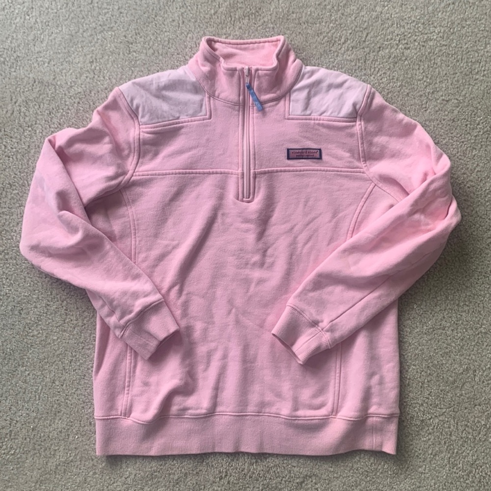 Pink Vineyard Vines Quarter Zip Sweatshirt